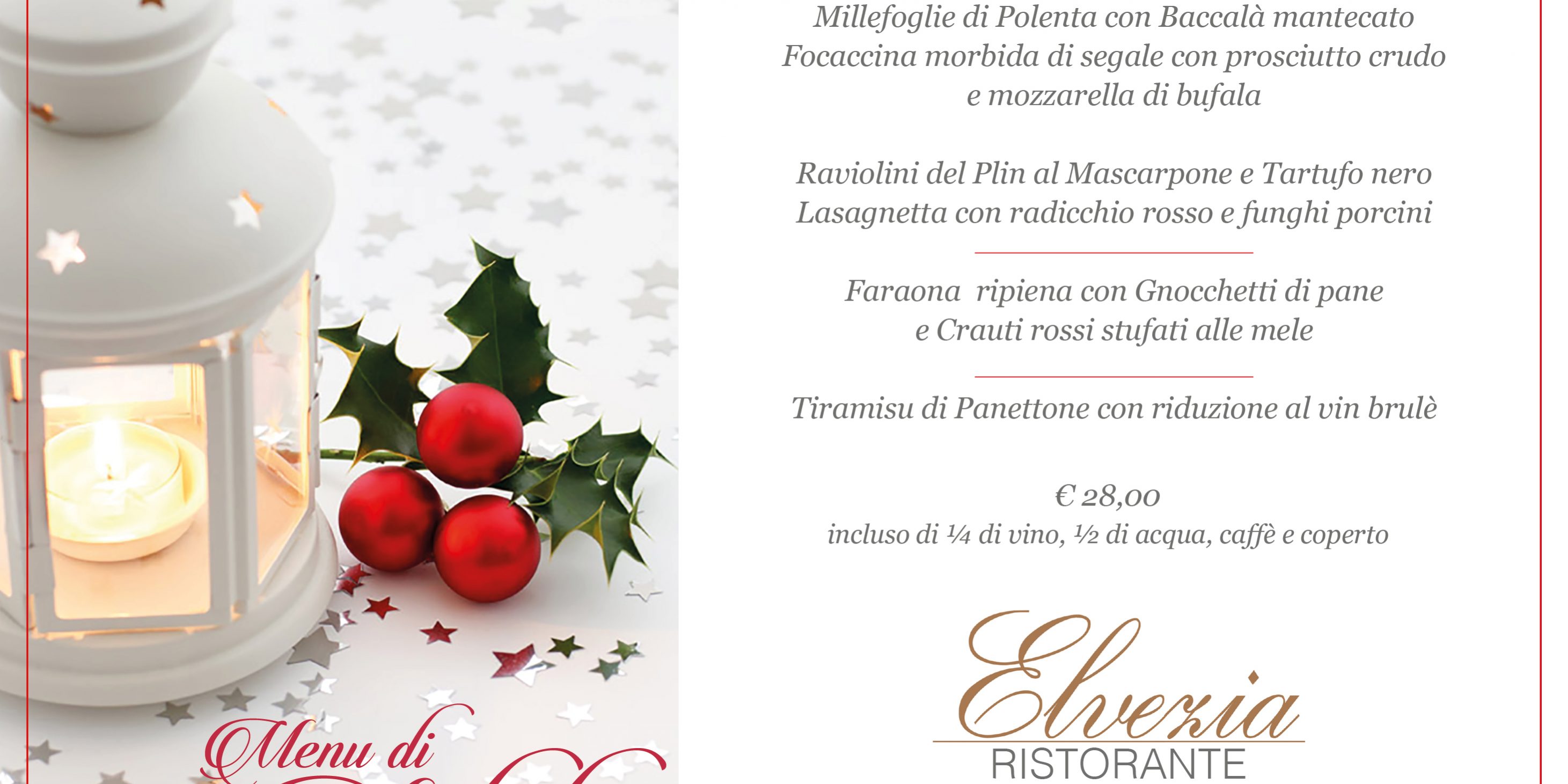 Decorazioni Menu Natale.Pranzo Di Natale Hotel Ristorante Elvezia Selvino Bergamo